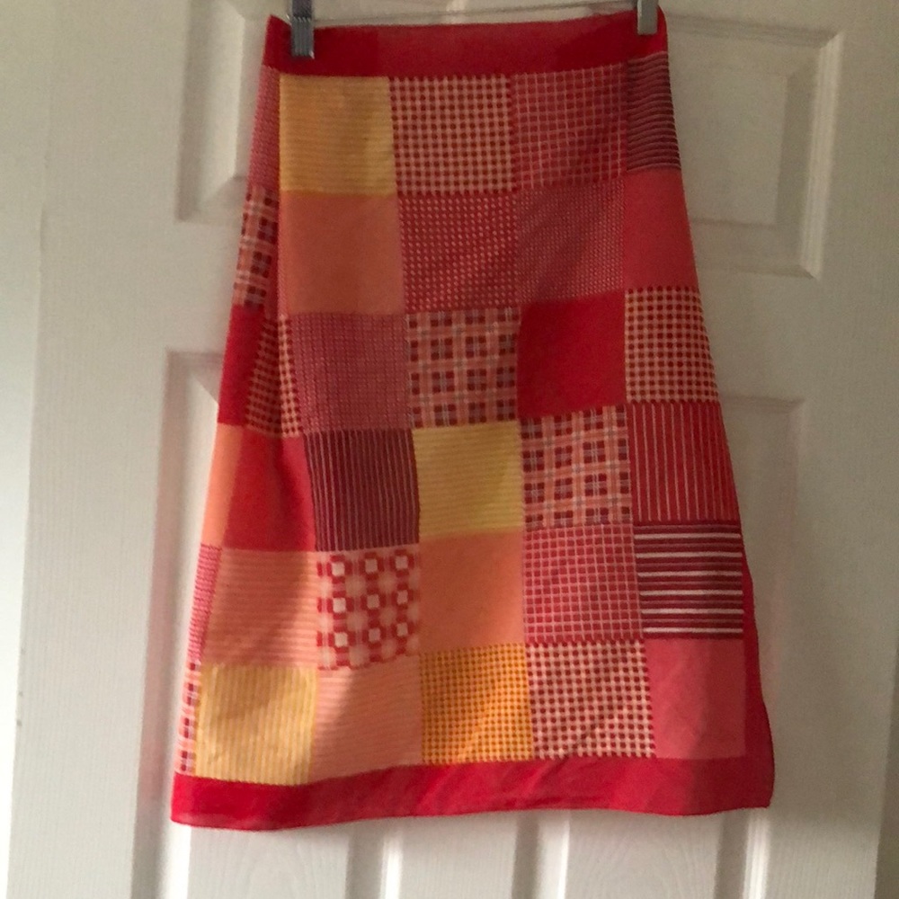 Vtg Echo Cheerful Patchwork Square Scarf Cotton - image 2